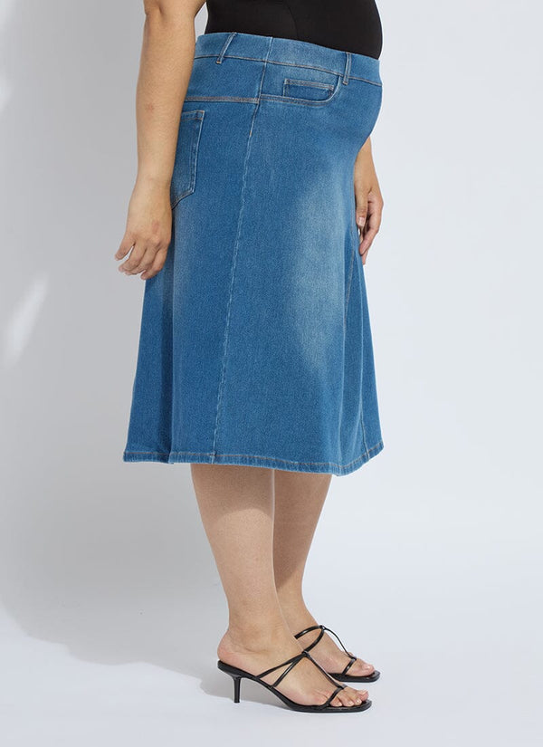 Lyssé Bella Denim Skirt Curvy Mid Wash