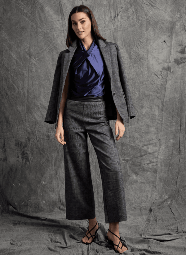 Lyssé Branca Halter Draped Top Indigo Shade