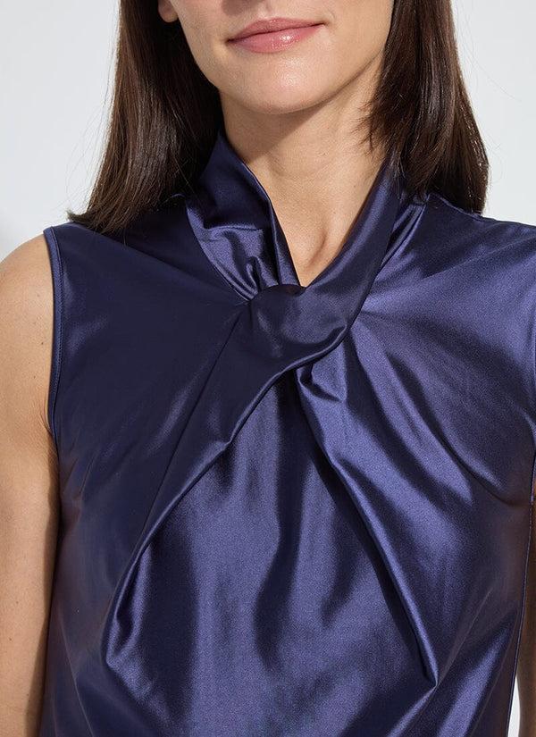 Lyssé Branca Halter Draped Top Indigo Shade