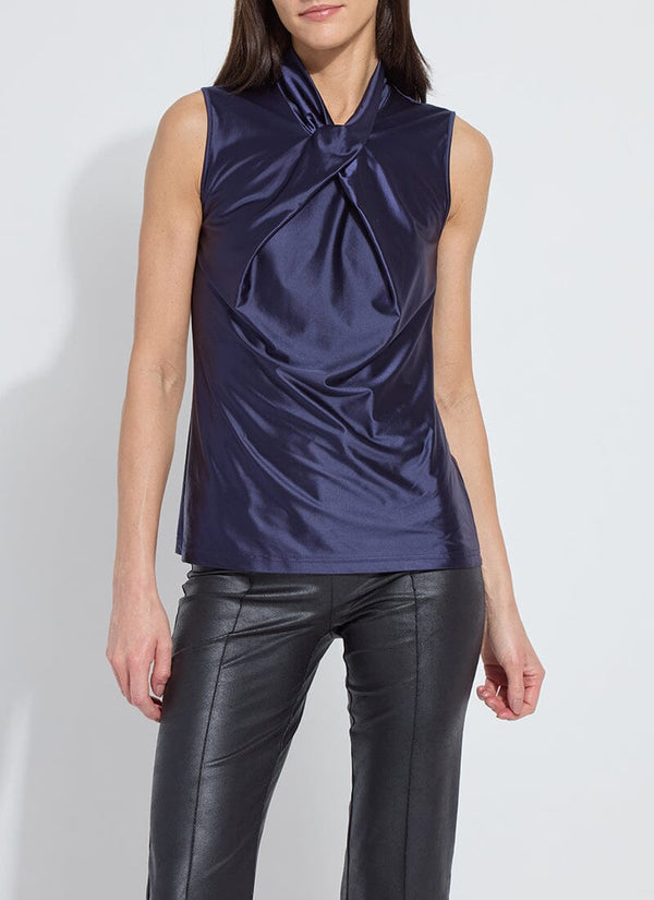 lyssé Branca Halter Draped Top Indigo Shade