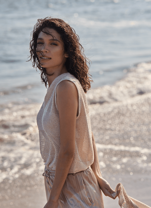 lyssé Bria Sequined V-Neck Shell Chablis Sequins