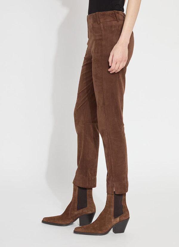 Lyssé Brie Suede Ankle Trouser Warm Brown