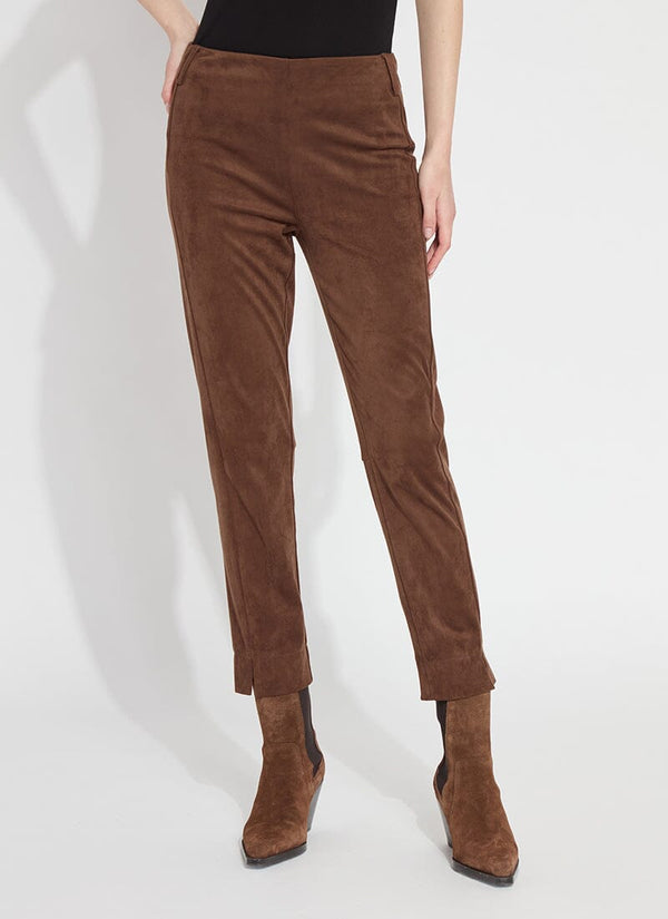 lyssé Brie Suede Ankle Trouser Warm Brown
