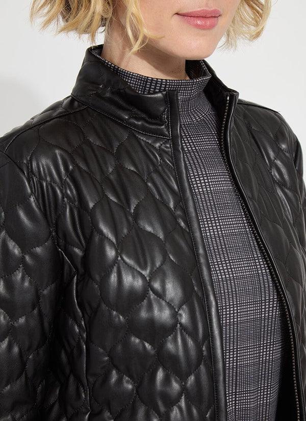 Lyssé Brooklyn Quilted Vegan Leather Jacket Black