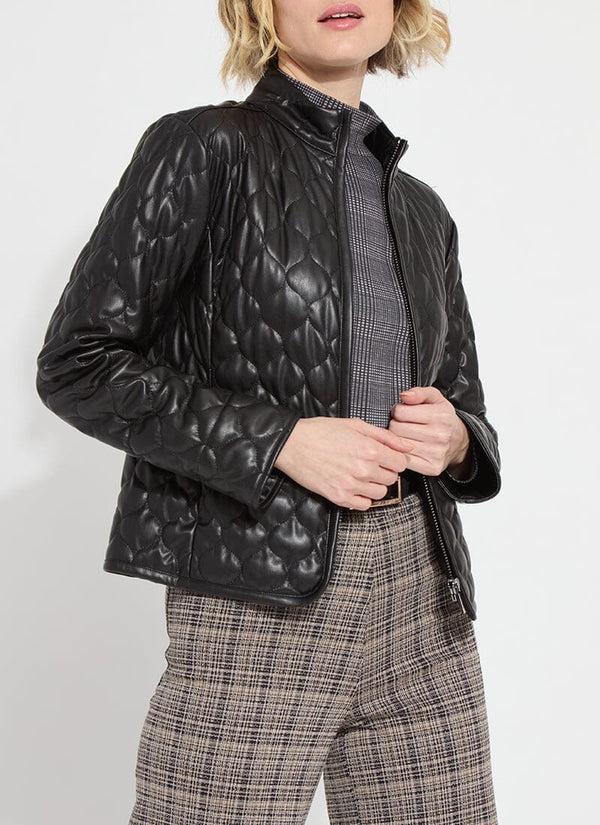 Lyssé Brooklyn Quilted Vegan Leather Jacket Black