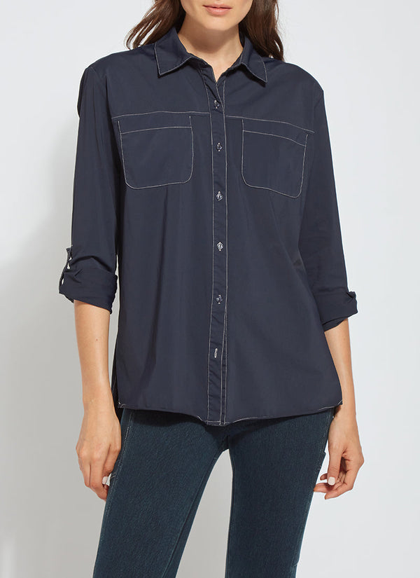 Lyssé Camper Sporty Button Down Black