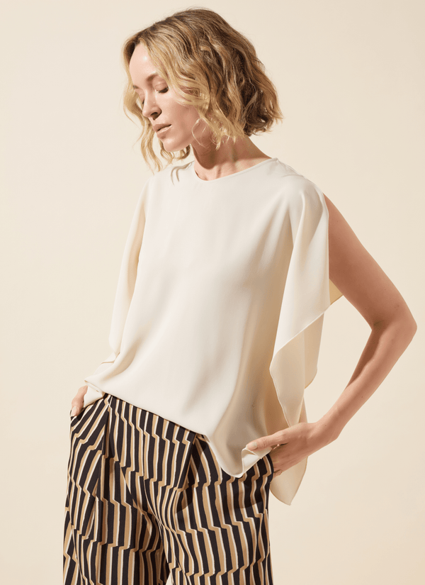 Lyssé Carmen "V" Neck Scarf Top Sailcloth