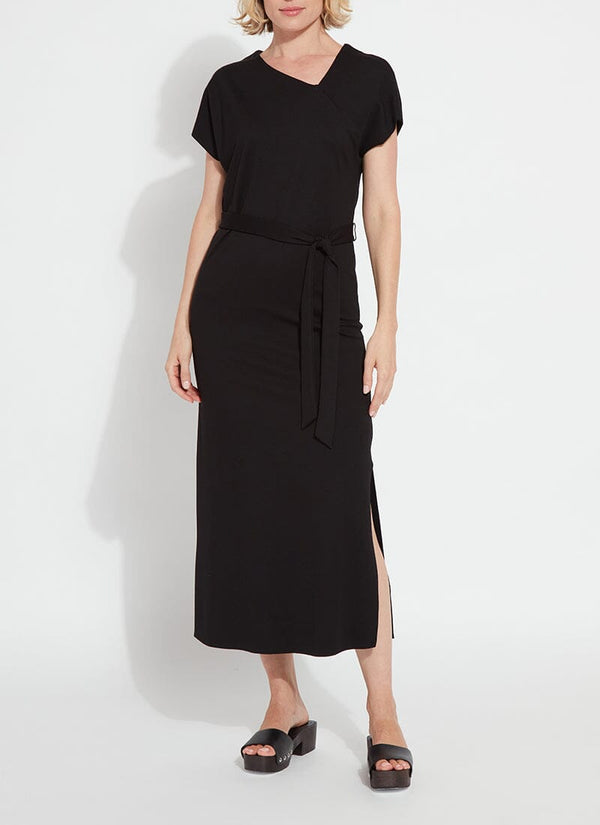 Lyssé Celeste Asymmetrical Neck Dress Black