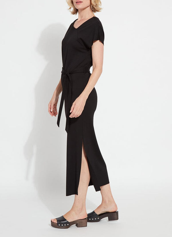 Lyssé Celeste Asymmetrical Neck Dress Black