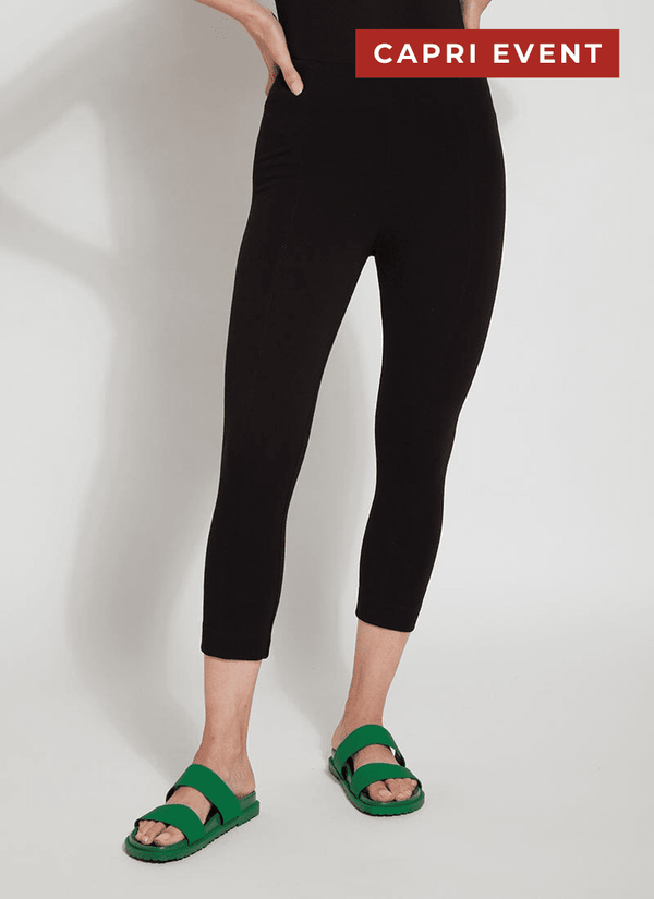 Lyssé Clair Seamed Capri (21" Inseam) Black