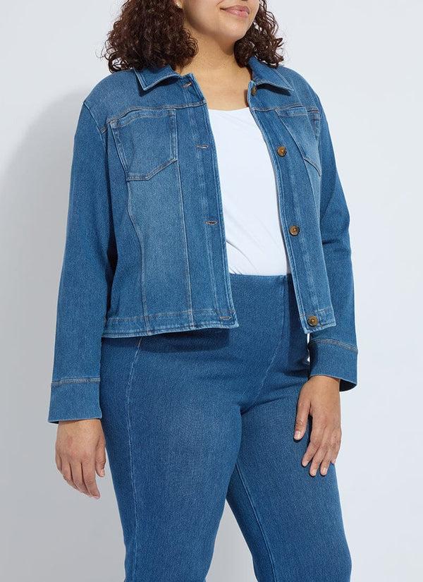 lyssé Classic Denim Jacket Curvy Mid Wash