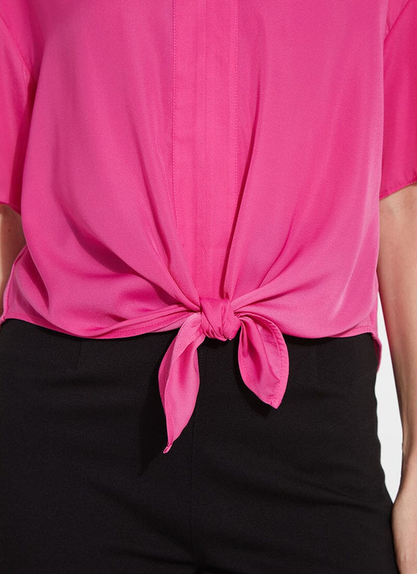 Lyssé Cleo Tie Up Top Pink Crush
