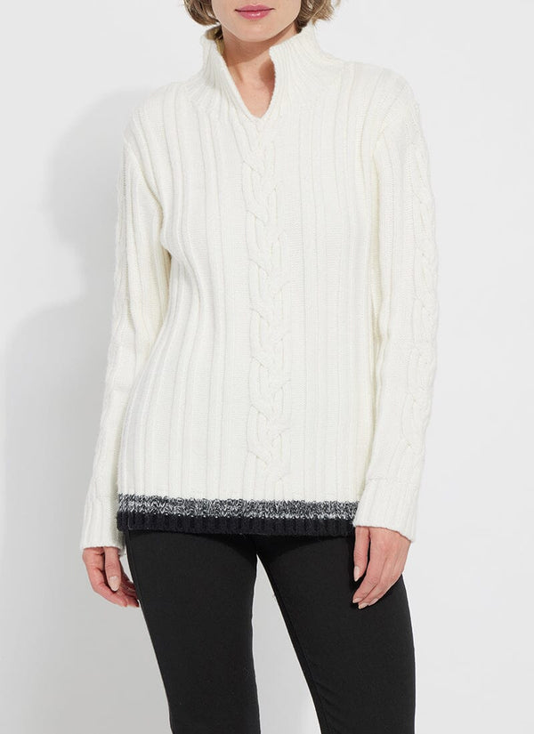 Lyssé Cozy Cable Alana Sweater Snow White