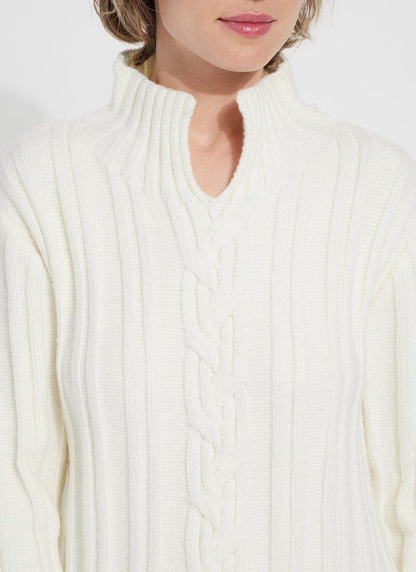 Lyssé Cozy Cable Alana Sweater Snow White