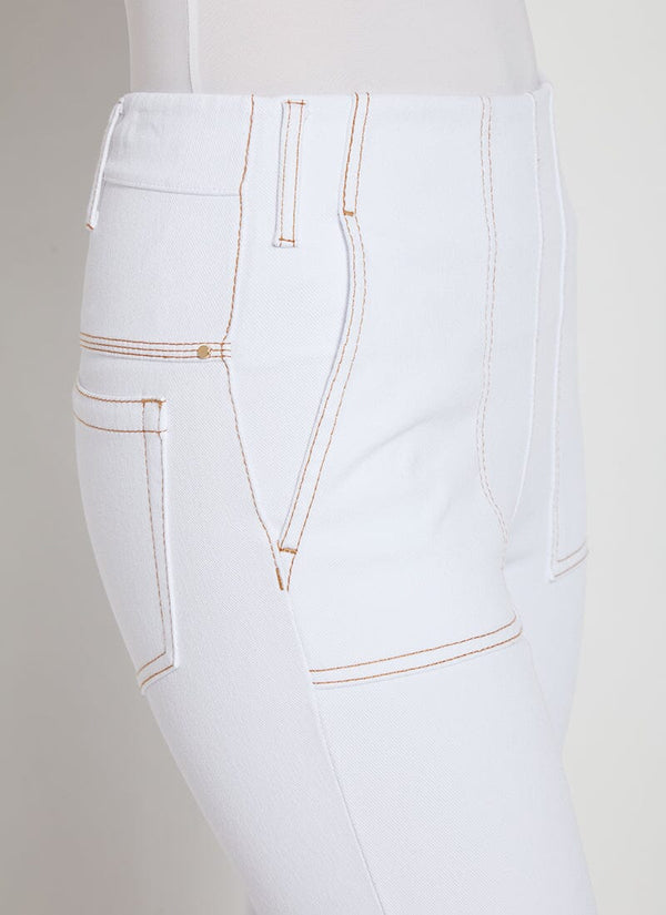 Lyssé Cropped Boyfriend Denim With Pockets White