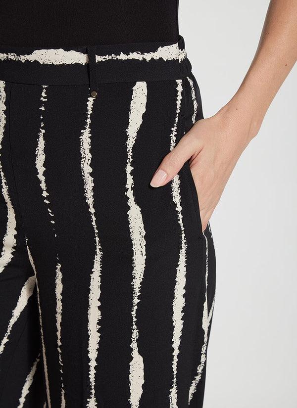 Lyssé Cropped Rhea Wide Leg Black Tidal Stripe