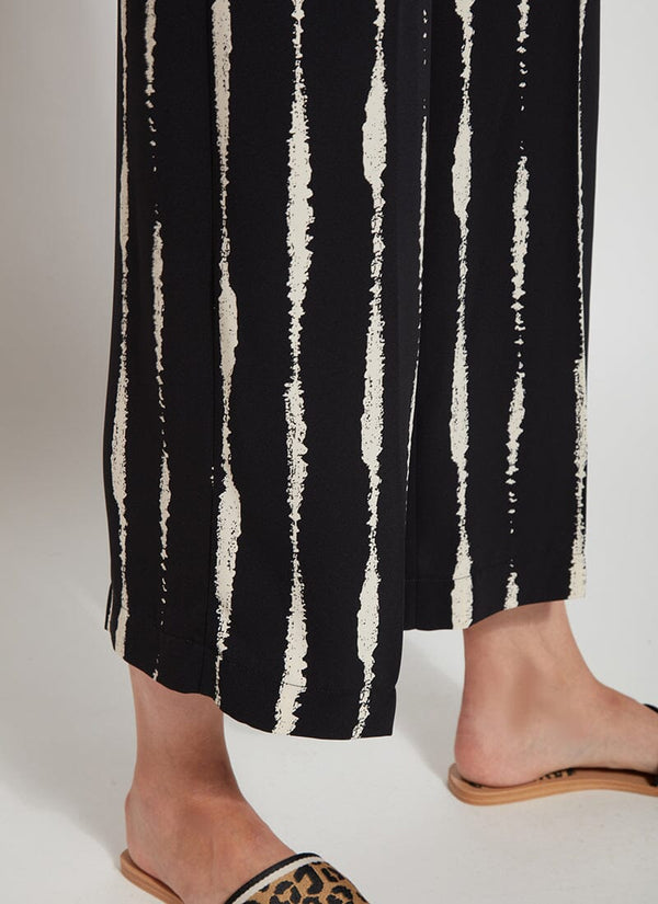 Lyssé Cropped Rhea Wide Leg Black Tidal Stripe