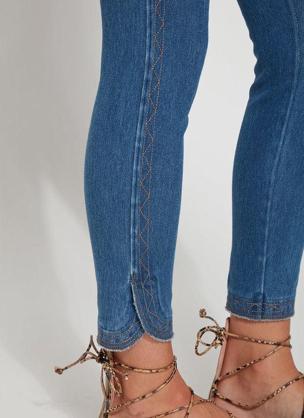 Lyssé Cropped Zig Zag Denim (26" Inseam) White