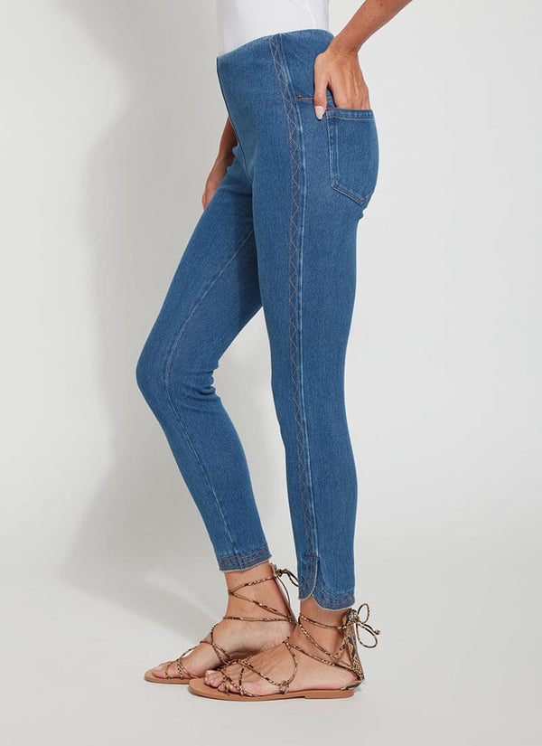 Lyssé Cropped Zig Zag Denim (26" Inseam) White