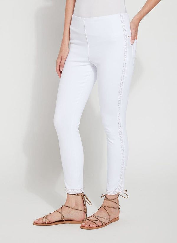 Lyssé Cropped Zig Zag Denim (26" Inseam) White