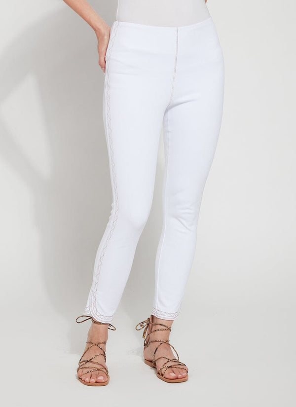 lyssé Cropped Zig Zag Denim (26" Inseam) White