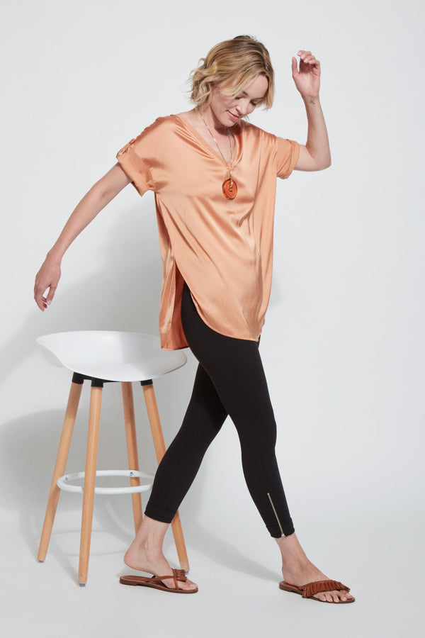 Lyssé Cropped Zip Hem Denim - Black (24" Inseam) Black