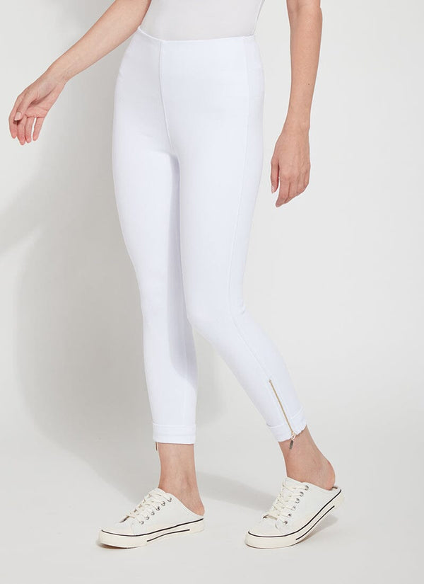 lyssé Cropped Zip Hem Denim - White (24" Inseam) White