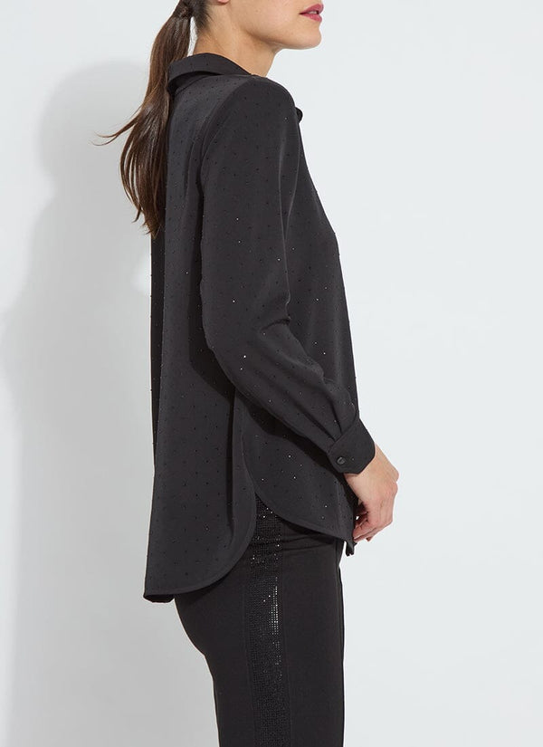 Lyssé Crystal Embellished Parker Shirt Curvy Black