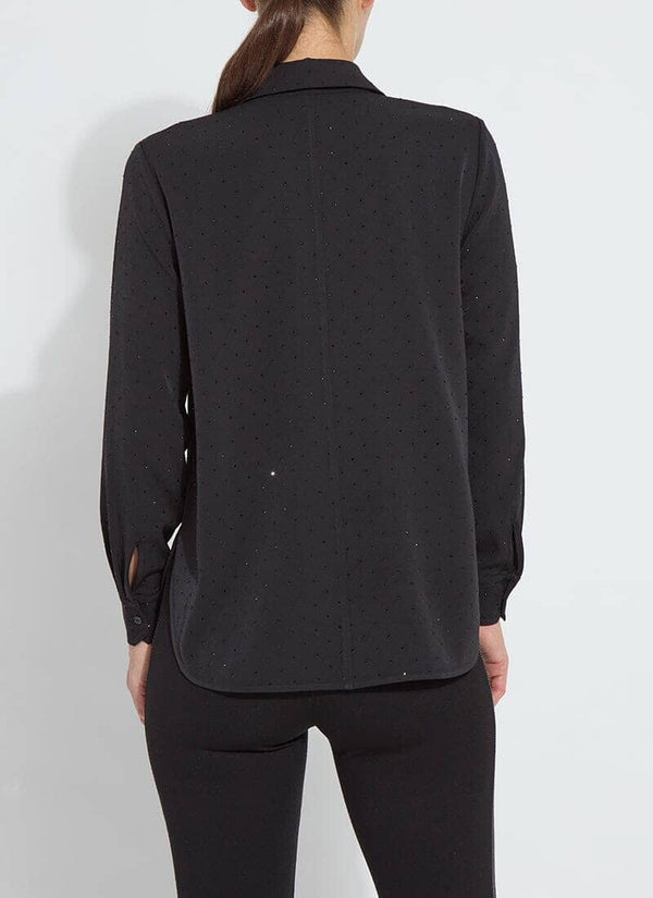 Lyssé Crystal Embellished Parker Shirt Curvy Black