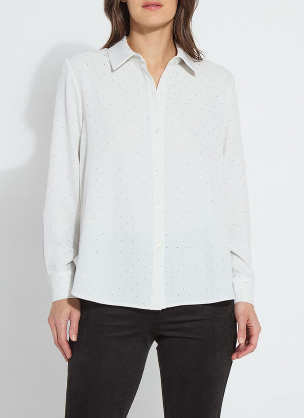 Lyssé Crystal Embellished Parker Shirt Ice