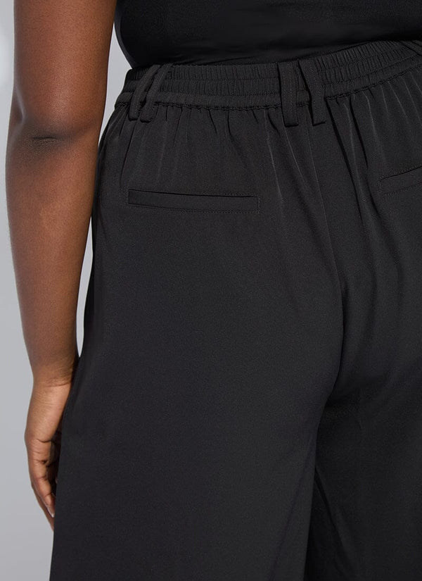 Lyssé Darcy Pleated Wide Leg Trouser Curvy Black