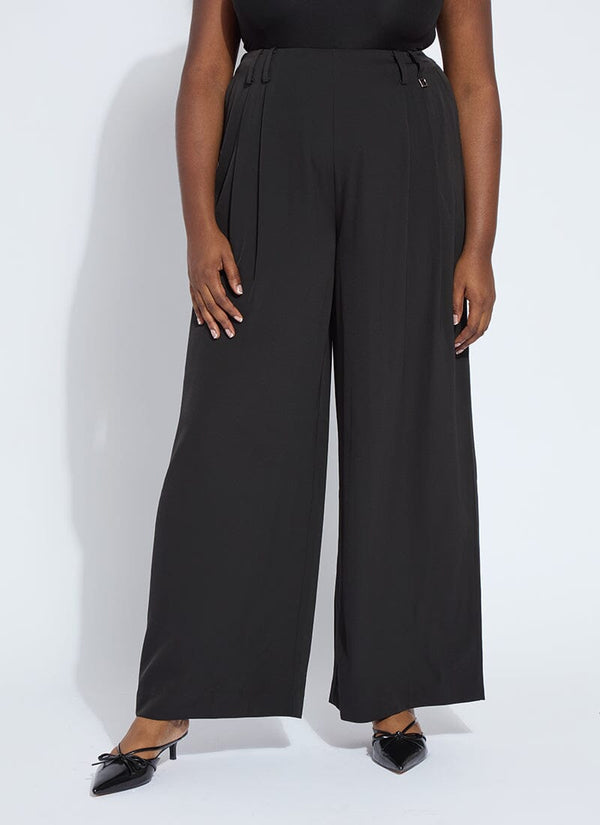 lyssé Darcy pleated Wide Leg trouser Curvy Black