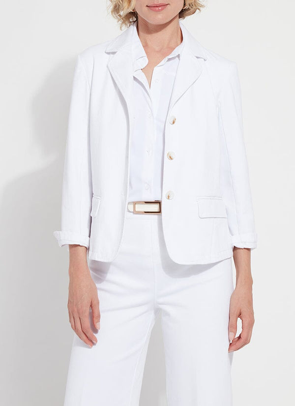 Lyssé Della Denim Cropped Blazer White