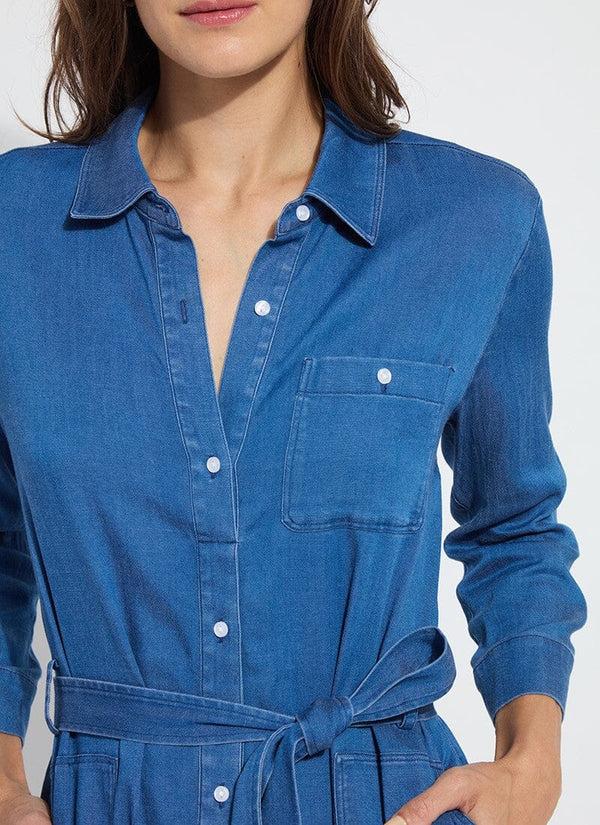 Lyssé Delphine Roll Tab St Chambry Dress Mid Wash