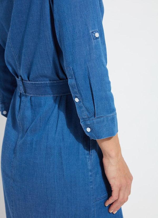 Lyssé Delphine Roll Tab St Chambry Dress Mid Wash