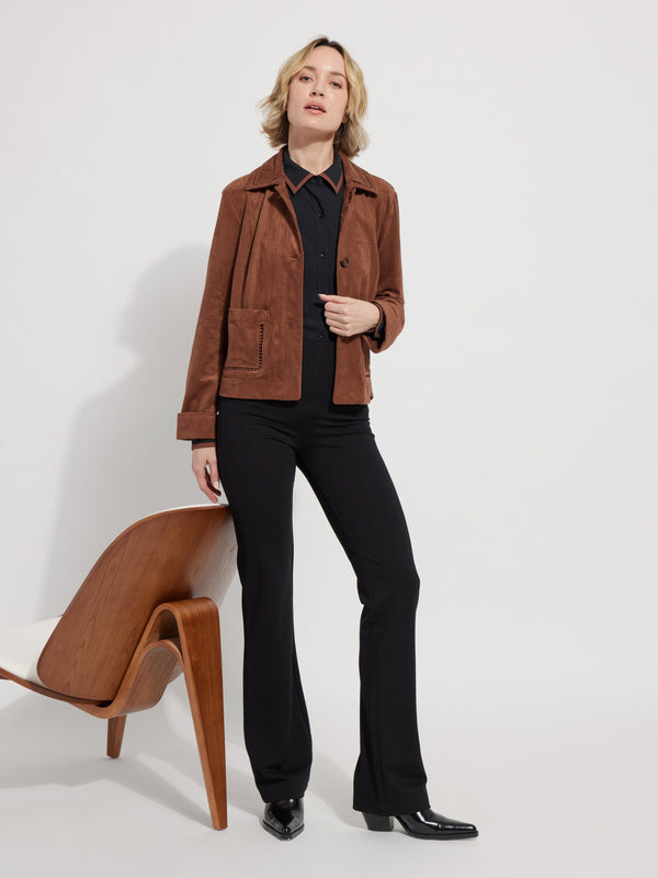 Lyssé Demi Embroidered Vegan Suede Jacket Whiskey