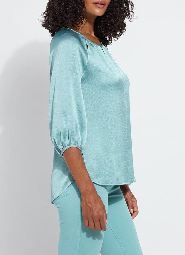 Lyssé Dena Cutout Detail Blouse Dimmed Azure