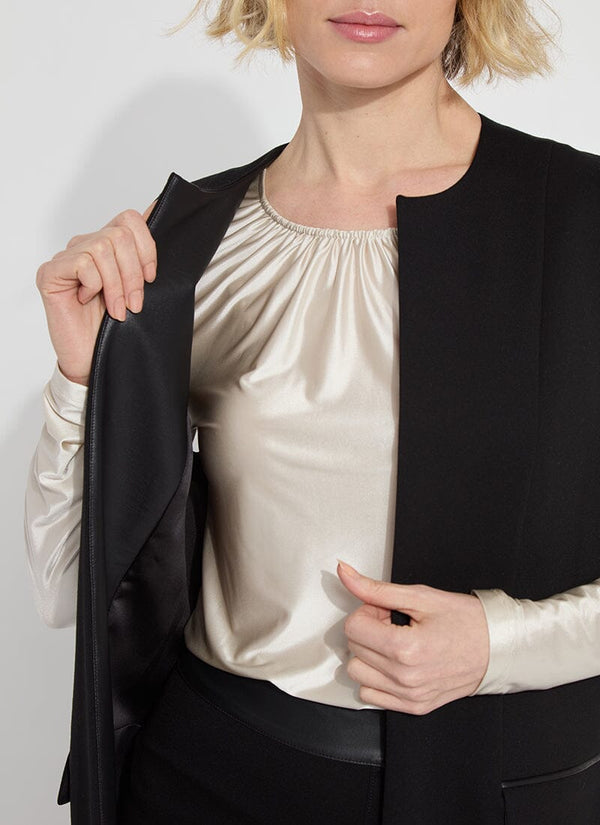 Lyssé Denver Ponte Sleeveless Coat Black