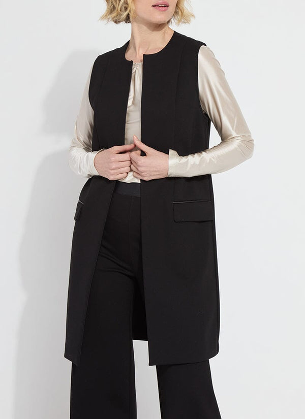 lyssé Denver Ponte Sleeveless Coat Black