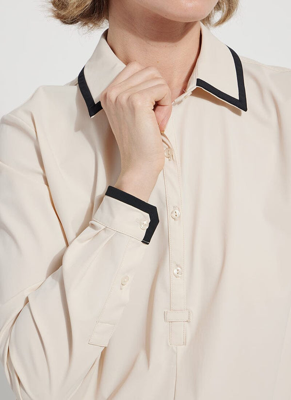 Lyssé Diana Shirt W Contrast Trim Crisp Chino