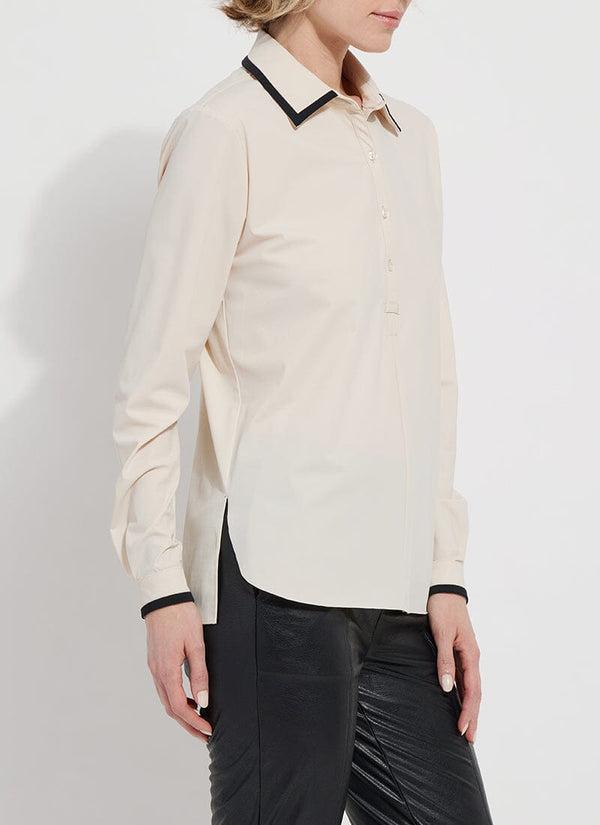 Lyssé Diana Shirt W Contrast Trim Crisp Chino