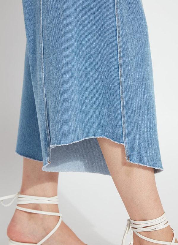 Lyssé Echo Denim Culottes (23" Inseam) Bleached Blue
