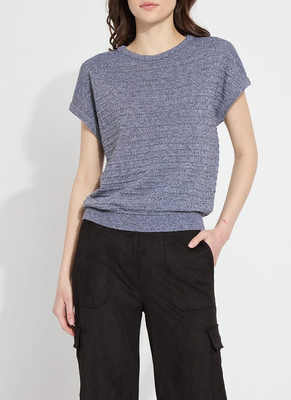 lyssé Edena Smocked Sweater Salt and Pepper