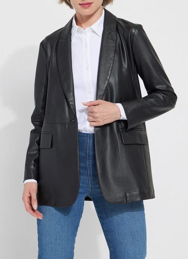 Lyssé Eira Vegan Leather Blazer Black