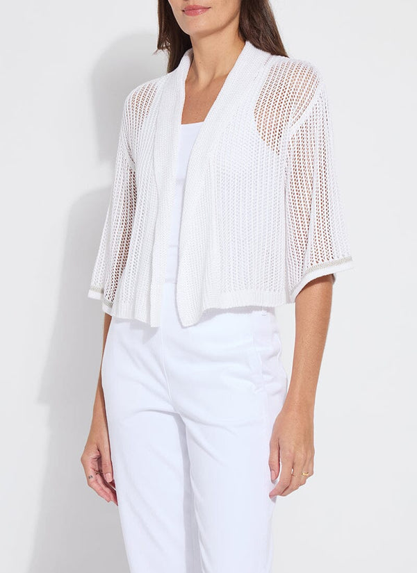 Lyssé Elera Linen Mesh Cardigan Off White