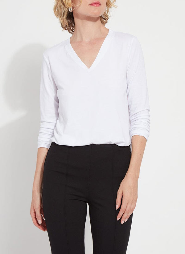 lyssé Eliana V-Neck Top White