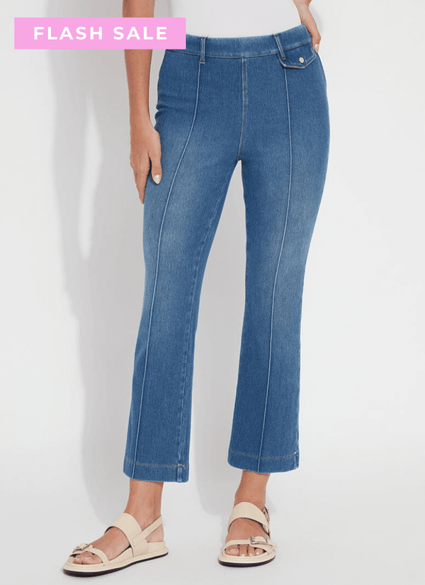 Lyssé Elle Ankle Flare Denim (27.5" Inseam) Mid Wash
