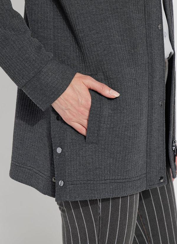 Lyssé Elsa Quilted Jersey Jacket Charcoal Melange