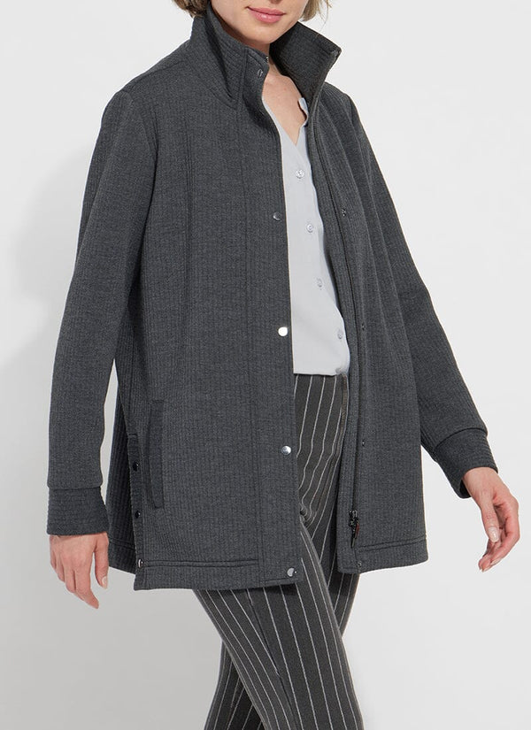 lyssé Elsa Quilted Jersey Jacket Charcoal Melange