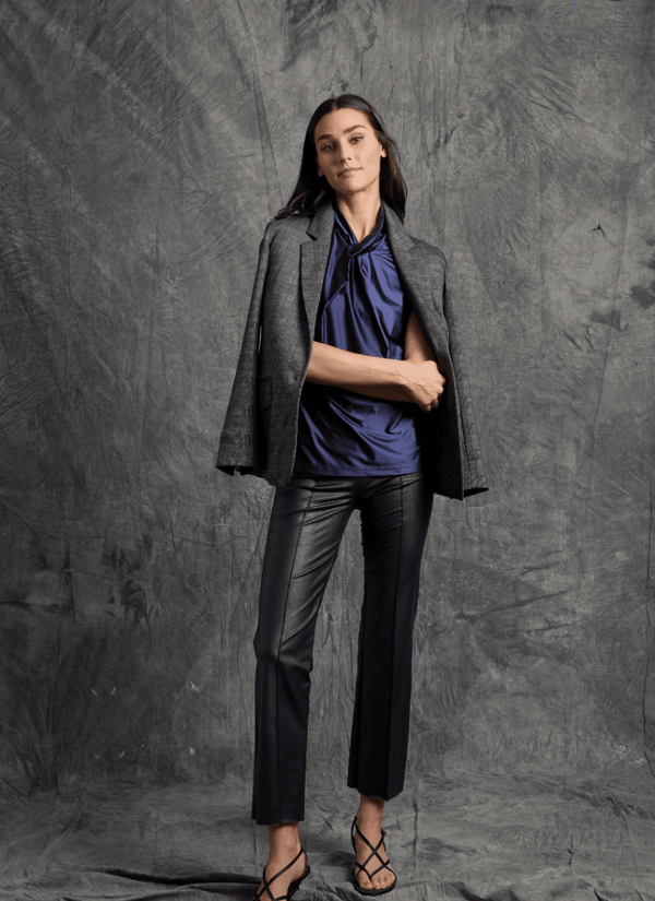 Lyssé Elysse Foiled Leather Pant (27" Inseam) Black